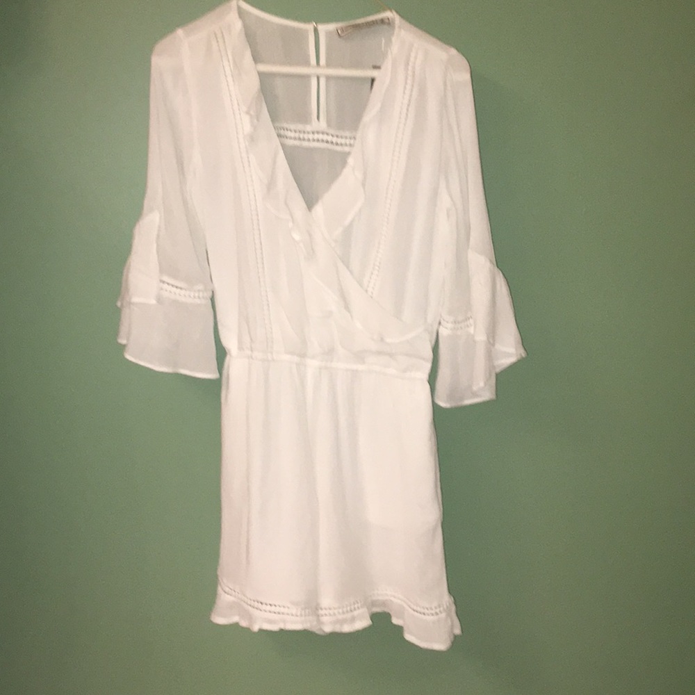 White Abercrombie Mid Sleeve Romper